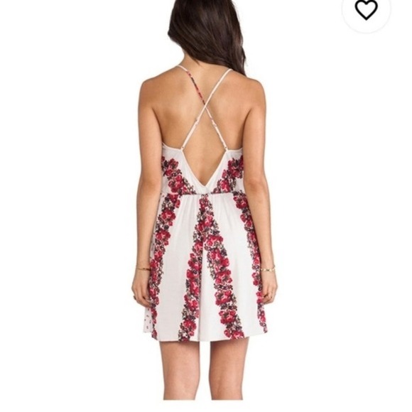 EUC Free people Simona Halter Rose Floral Mini Dress - Picture 3 of 8